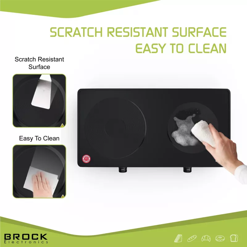 Brock EP 200 BK Wasserkocher - 1,7 L, 2200 W, Doppelwandig mit Cool-Touch-Funktion, Schwarz