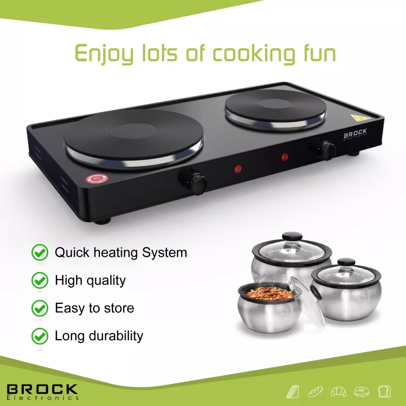 Brock EP 200 BK Wasserkocher - 1,7 L, 2200 W, Doppelwandig mit Cool-Touch-Funktion, Schwarz