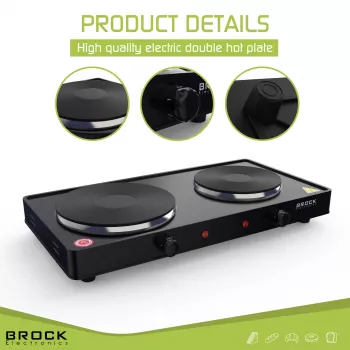 Brock EP 200 BK Wasserkocher - 1,7 L, 2200 W, Doppelwandig mit Cool-Touch-Funktion, Schwarz