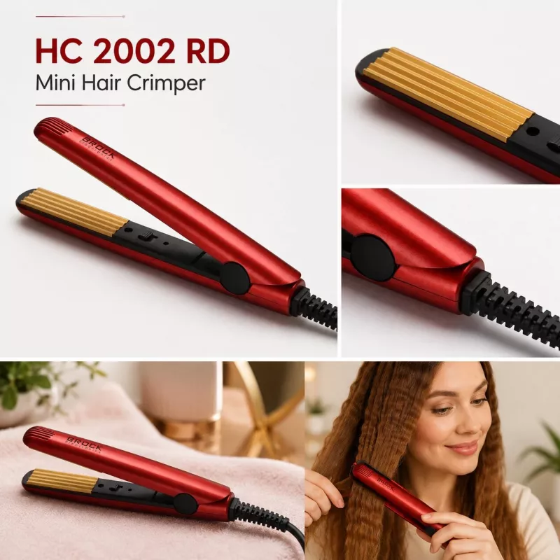 Brock HC 2002 RD Mini-Haarcrimper 39W Rot