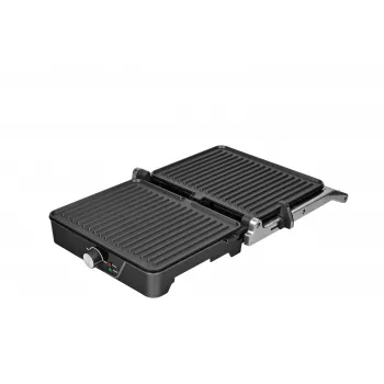 Brock HCG 5000 SS Elektrischer Kontaktgrill 2000W, Schwarz/Stahl