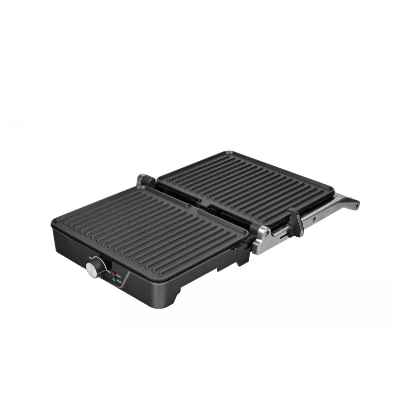 Brock HCG 5000 SS Elektrischer Kontaktgrill 2000W, Schwarz/Stahl