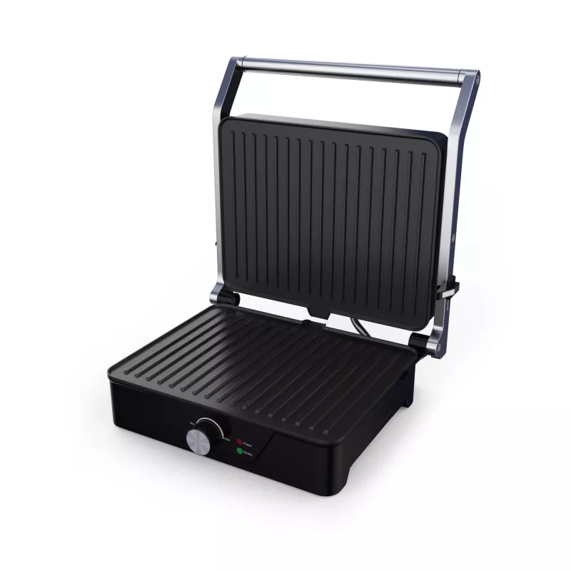 Brock HCG 5000 SS Elektrischer Kontaktgrill 2000W, Schwarz/Stahl