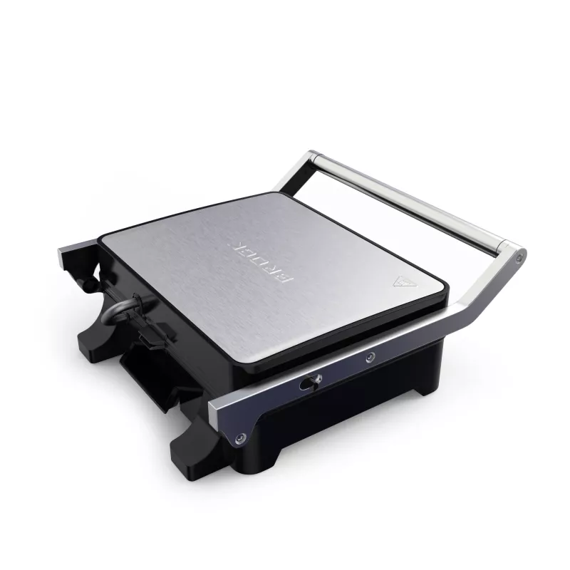 Brock HCG 5000 SS Elektrischer Kontaktgrill 2000W, Schwarz/Stahl