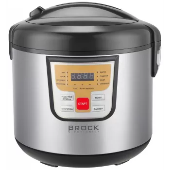 Brock MC 1000 Multikocher, 5L, 900W, 10-in-1, LED-Display, Schwarz/Silber