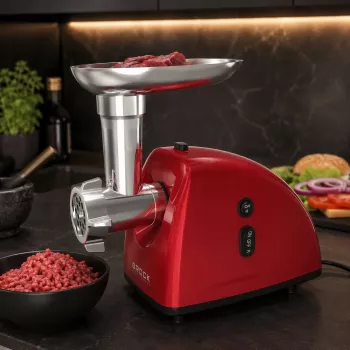 Brock MG 1502 RD Fleischwolf 1500W, Rot/Stahl