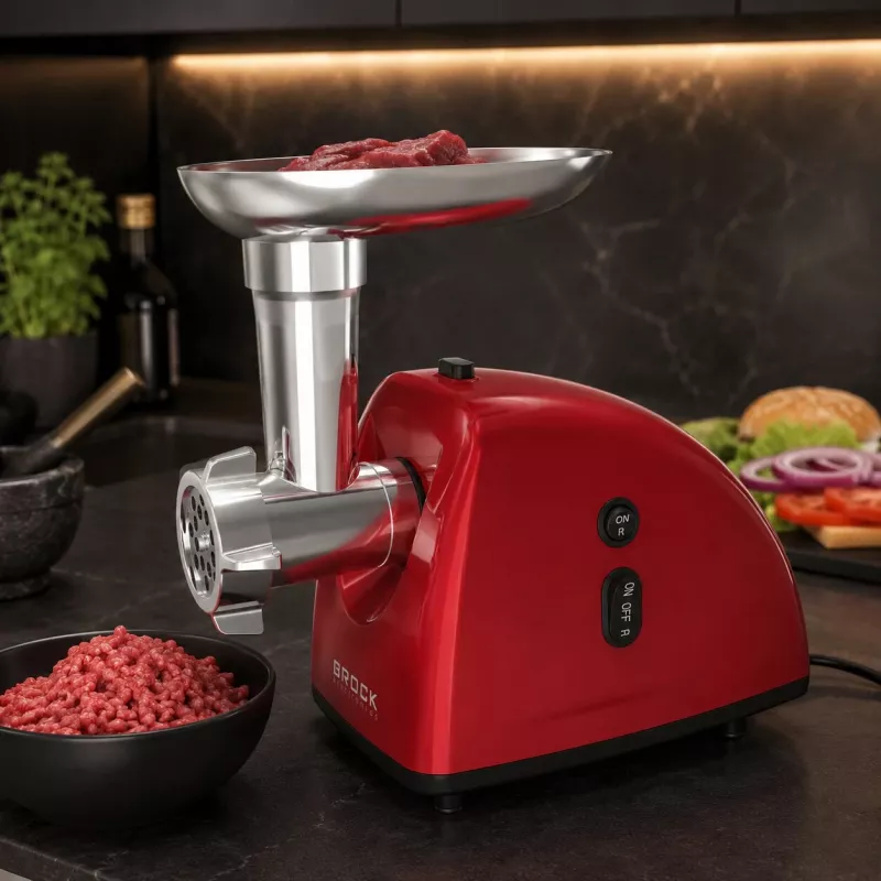 Brock MG 1502 RD Fleischwolf 1500W, Rot/Stahl