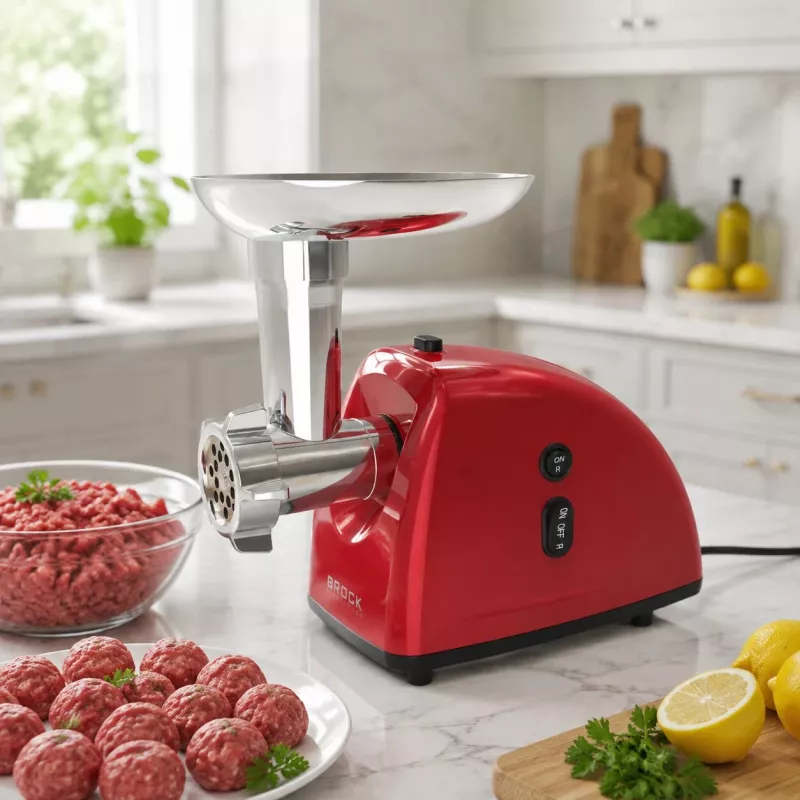 Brock MG 1502 RD Fleischwolf 1500W, Rot/Stahl