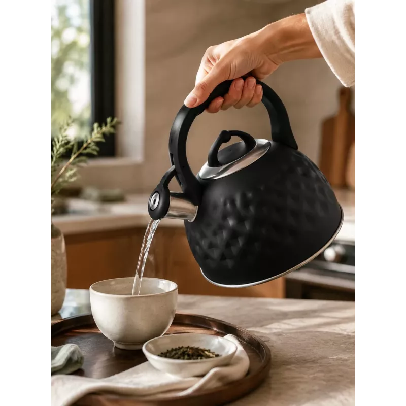 Brock MWK 002 BK La Cuisinette Wasserkocher 2,7L Schwarz/Edelstahl