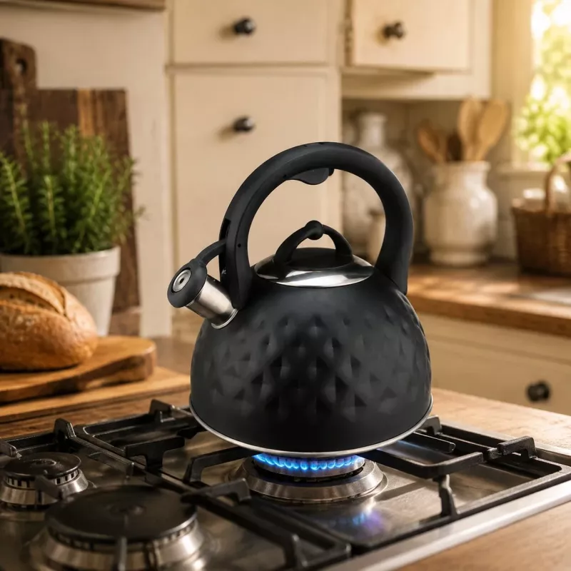 Brock MWK 003 BK La Cuisinette Elektrischer Wasserkocher 2,5 L 2200 W Schwarz/Stahl