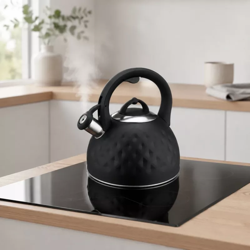Brock MWK 003 BK La Cuisinette Elektrischer Wasserkocher 2,5 L 2200 W Schwarz/Stahl