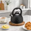 Brock MWK 003 BK La Cuisinette Elektrischer Wasserkocher 2,5 L 2200 W Schwarz/Stahl