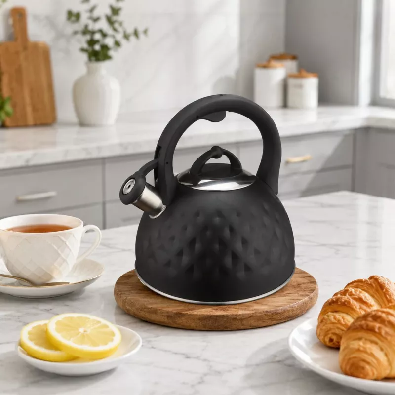 Brock MWK 003 BK La Cuisinette Elektrischer Wasserkocher 2,5 L 2200 W Schwarz/Stahl