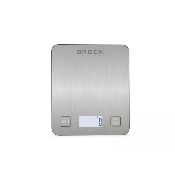 Brock SKS 1009 Digitale Küchenwaage mit LED-Anzeige, 5 kg Kapazität, 1 g Genauigkeit, gehärtete Glasplattform, Schwarz