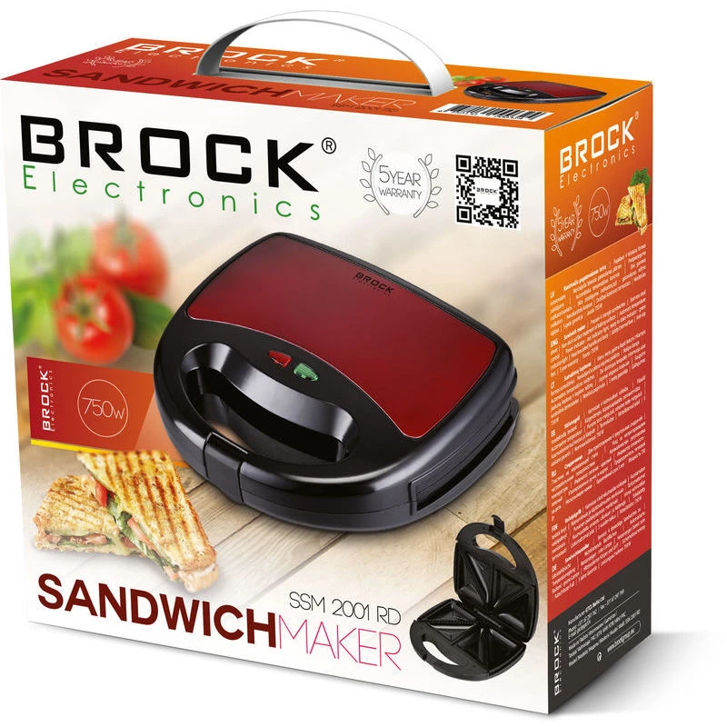 Brock SSM 2001 RD Sandwich-Toaster 750W Rot