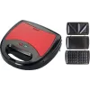 Brock SSM 2003 RD 3-in-1 Sandwichmaker, Waffeleisen und Grill, 750 W, Schwarz/Rot