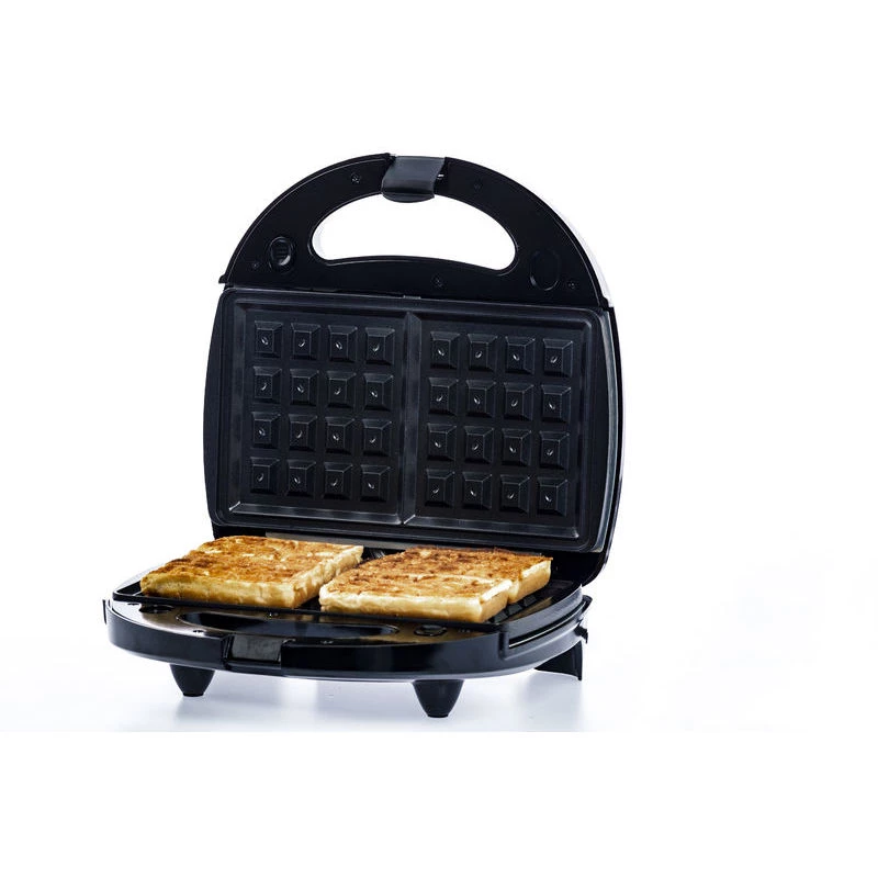 Brock SSM 2003 RD 3-in-1 Sandwichmaker, Waffeleisen und Grill, 750 W, Schwarz/Rot