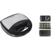 Brock SSM 2004 SS 3-in-1 Sandwich-, Waffel- & Nussgebäck-Maker, 750W, Schwarz/Edelstahl