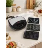 Brock SSM 2004 SS 3-in-1 Sandwich-, Waffel- & Nussgebäck-Maker, 750W, Schwarz/Edelstahl