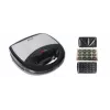 Brock SSM 2004 SS 3-in-1 Sandwich-, Waffel- & Nussgebäck-Maker, 750W, Schwarz/Edelstahl