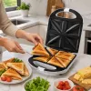 Brock SSM 3008 WH 8-Scheiben XXL Sandwichmaker, 1400W, Antihaft-Dreiecksplatten, Kühlgriff, Sicherheitsverriegelung, Vertikale Aufbewahrung, Weiß
