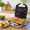 Brock SSM 3008 WH 8-Scheiben XXL Sandwichmaker, 1400W, Antihaft-Dreiecksplatten, Kühlgriff, Sicherheitsverriegelung, Vertikale Aufbewahrung, Weiß