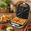 Brock SSM 3008 WH 8-Scheiben XXL Sandwichmaker, 1400W, Antihaft-Dreiecksplatten, Kühlgriff, Sicherheitsverriegelung, Vertikale Aufbewahrung, Weiß