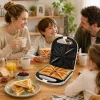 Brock SSM 3008 WH 8-Scheiben XXL Sandwichmaker, 1400W, Antihaft-Dreiecksplatten, Kühlgriff, Sicherheitsverriegelung, Vertikale Aufbewahrung, Weiß