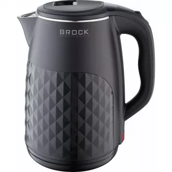 Brock WK 0618 BK Elektrischer Wasserkocher mit Doppelwand 1,8L 1500W, Schwarz