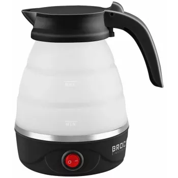 Brock WK 0904 BK Faltbarer Reise-Wasserkocher 0,5L 500W, Schwarz/Weiß