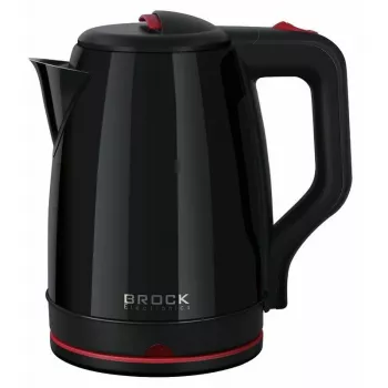 Brock WK 5518 BK Elektrischer Wasserkocher 2,0L 1500W Schwarz mit 360° kabelloser Basis