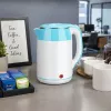 Brock WK 5521 WH Elektrischer Wasserkocher 1,8L 1500W Weiß/Blau mit 360°-Basis