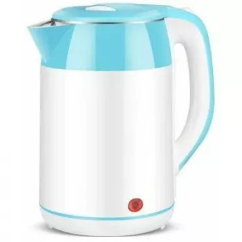 Brock WK 5521 WH Elektrischer Wasserkocher 1,8L 1500W Weiß/Blau mit 360°-Basis