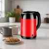 Brock WK 5522 RD Elektrischer Wasserkocher 1,8L 1500W Schwarz/Rot mit 360° Basis