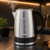 Brock WK 9903 SS Elektrischer Wasserkocher 1,7L 2200W Schwarz/Edelstahl mit 360°-Basis