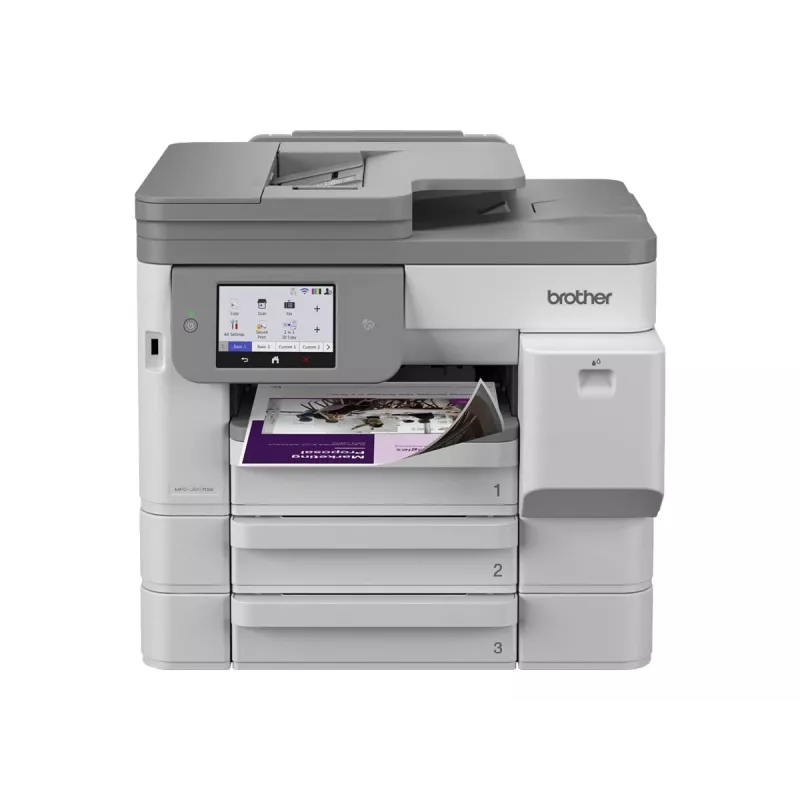 Brother MFC-J5117DW A3 Farb-Tintenstrahl-Multifunktionsdrucker mit Drucken, Kopieren, Scannen, Faxen, Duplex, Wi-Fi, Ethernet, USB, 250-Blatt-Papierfach, 50-Blatt-ADF, Touchscreen, Weiß