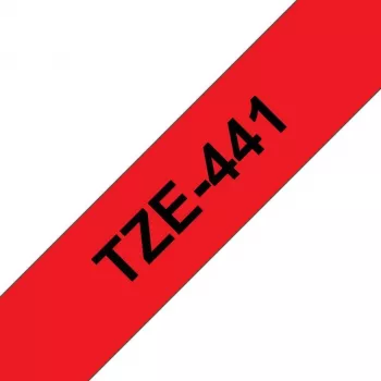 Brother TZe-441 laminiertes Beschriftungsband 18mm Rot auf Schwarz 8m