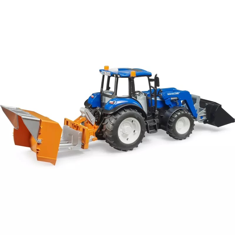 BRUDER New Holland T5.120 Traktor mit Frontlader, Ladewanne und Gabeln 1:16