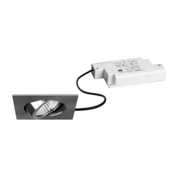 BRUMBERG 39365153 LED Einbau-Strahler-Set BB05 Quadratisch Nickel Matt 6W 230V Phasenan-/abschnittsdimmbar 3000K 450lm 38° Schwenkbar