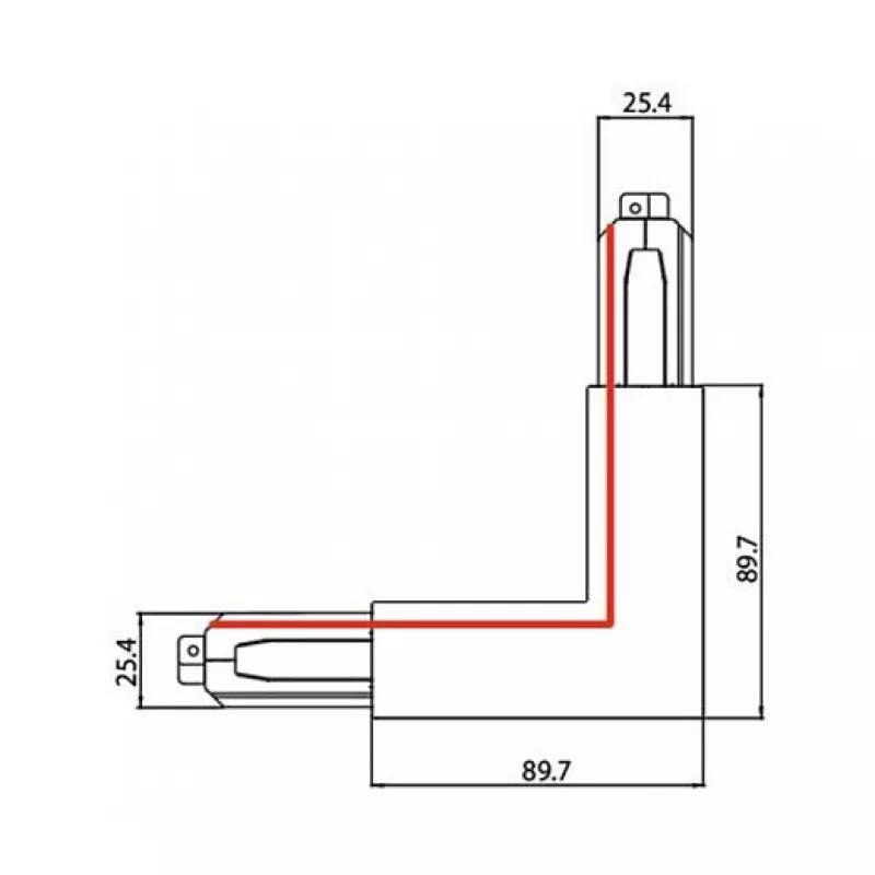 Brumberg 87126070 ONETRACK DALI SL 90° 3-Phasen-Eckverbinder für Schienenbeleuchtung, Weiß