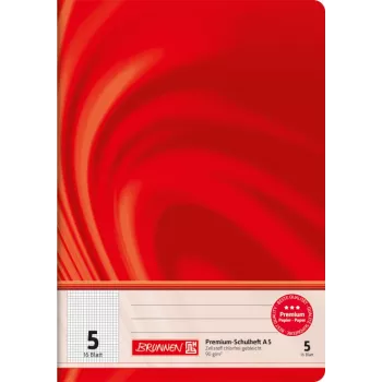 BRUNNEN Schulheft Vivendi Lineatur 5 kariert ohne Rand A4 16 Blatt 32 Seiten 80 g/m² weißes Papier geheftet Kartonumschlag farbig sortiert