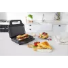BRV VST098X 3-in-1 Sandwichmaker, Waffeleisen & Grill, 850 W, DuraCeramic Antihaftplatten, Schwarz/Silber