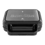 BRV VST098X 3-in-1 Sandwichmaker, Waffeleisen & Grill, 850 W, DuraCeramic Antihaftplatten, Schwarz/Silber