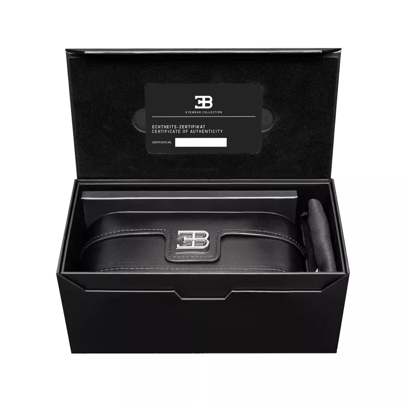 BUGATTI MAN 01A-RG Sonnenbrille Pilot Aviator Acetat Schwarz Grau UV400