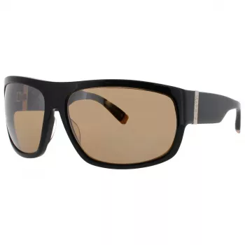 BUGATTI MAN 43C-BK Sonnenbrille - Schwarzer Acetatrahmen mit dunkelgrauen Polycarbonatgläsern, UV400-Schutz, 66/15/123 mm