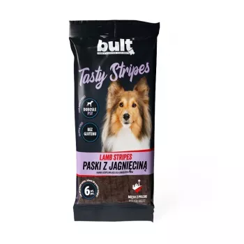 BULT Tasty Stripes Lamm Hundeleckerlis – Weiche & Kaubare Lammstreifen, 6 Stück (80 g)