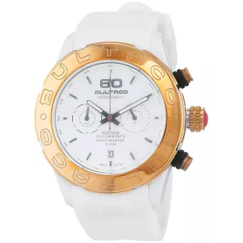 BULTACO H1PW43C-CW1 Damen Analog Quarzuhr 43mm Weißes Lederarmband