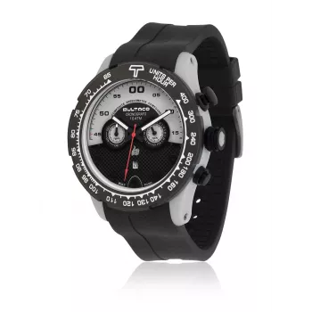 BULTACO MAN H1PA48C-SA1 48mm Quarz Analog Uhr Schwarzes Silikonarmband