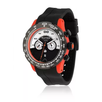 BULTACO MAN H1PO48C-SW1 48mm Quarz Analog Uhr Schwarz Silikon