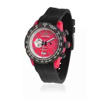 BULTACO MAN H1PR43C-CR1 43mm Herren Quarz Chronograph Uhr Schwarzes Zifferblatt Lederarmband